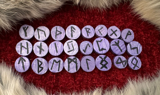 Elder Futhark Purple Rowan Rune Set