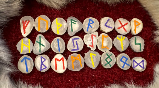 Rainbow Elder Futhark Deer Antler Rune Set