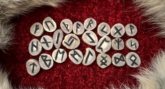 Tiny Elder Futhark Elk Antler Rune Set