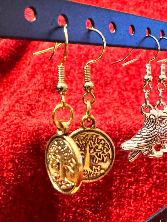 Gold Yggdrasil Earrings