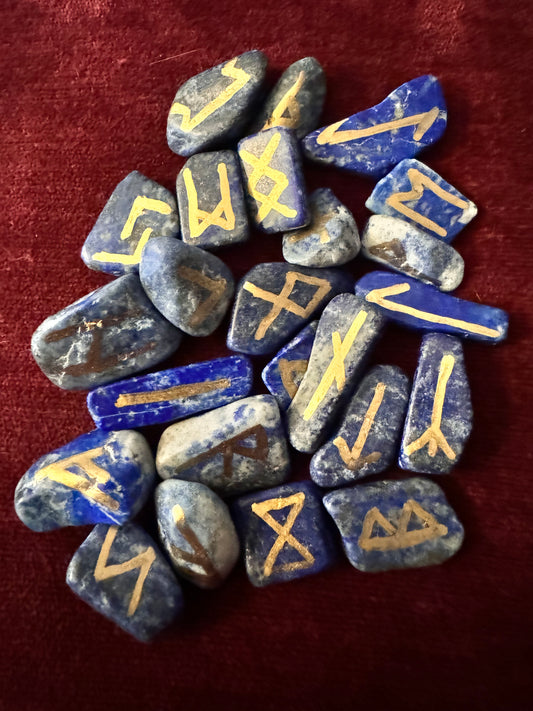 Elder Futhark lapis lazuli runes